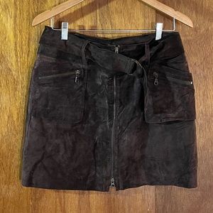 INC International Concepts Suede Skirt in Chocolate Brown Sz 10